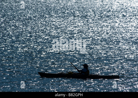 La kayakiste sur l'Océan Atlantique Florida Keys Floride USA Banque D'Images