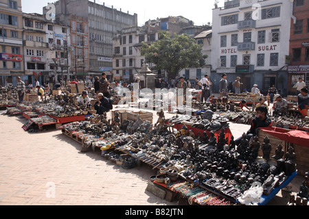 Les étals de marché à Durbar Square World Site Heratige Banque D'Images