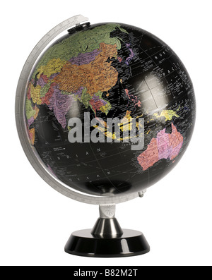 Black World Globe Banque D'Images