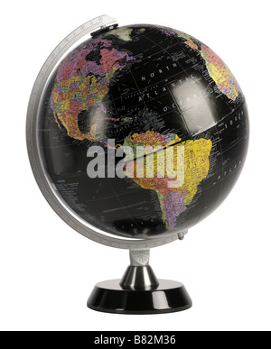 Black World Globe Banque D'Images