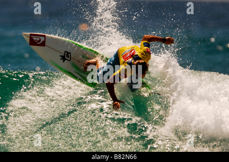 Premier jour de compétition de surf quicksilver pro australie coolangatta concurrent sans nom Banque D'Images