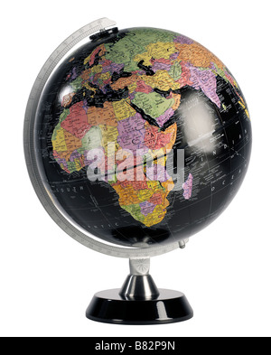 Black World Globe Banque D'Images