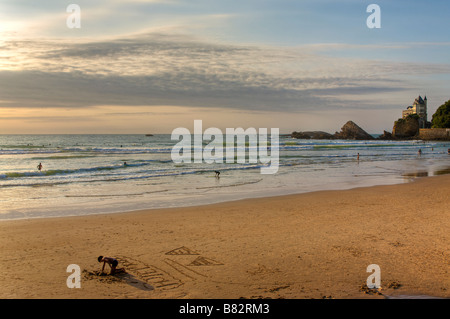 Plage de Biarritz Basques france Banque D'Images