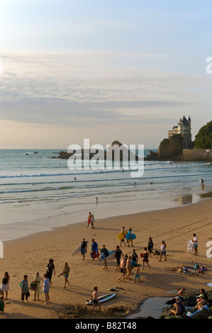 Plage de Biarritz Basques france Banque D'Images