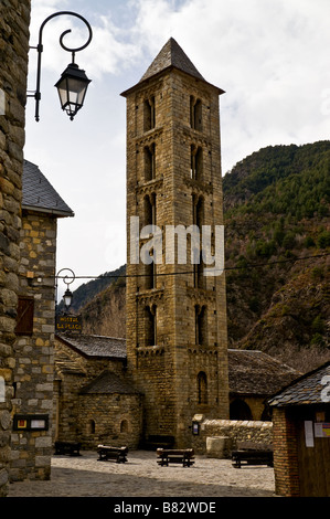L'église romane Santa Eulàlia d'Erill la Vall, Vall de Boí, Espagne Banque D'Images