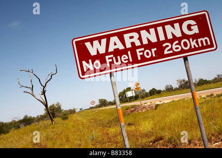 Panneau d'avertissement près de Barkly Homestead Australie Territoire du Nord Banque D'Images