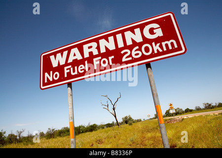 Panneau d'avertissement près de Barkly Homestead Australie Territoire du Nord Banque D'Images