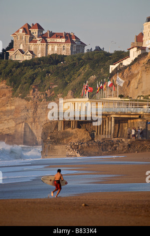 La plage centrale de Biarritz France Banque D'Images