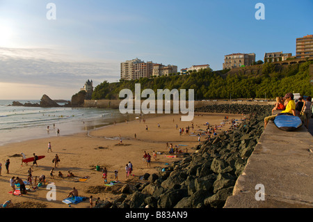 Plage de Biarritz Basques france Banque D'Images