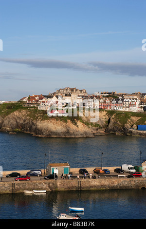 Vue sur port à ville Newquay Cornwall England United Kingdom Banque D'Images