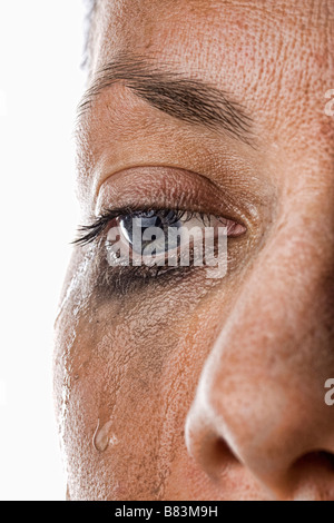 Gros plan d'une femme pleurer Banque D'Images