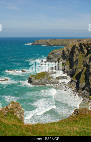 Bedruthan steps Cornwall UK Banque D'Images