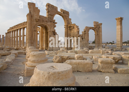 Les ruines romaines de Palmyre, Syrie Banque D'Images