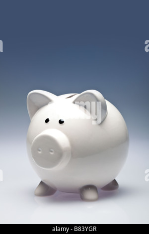 White piggy bank Banque D'Images