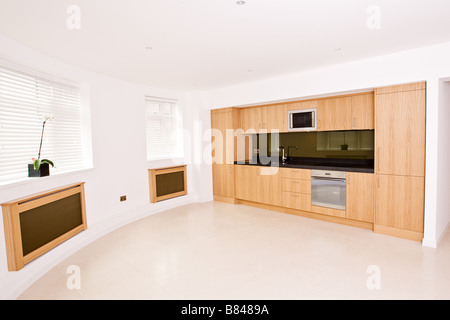 Cuisine de luxe dans tout nouvel appartement Banque D'Images