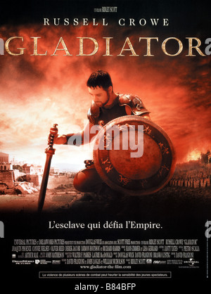 L'année 2000 USA Gladiator Russell Crowe Réalisateur : affiche de film de Ridley Scott (Fr) Banque D'Images