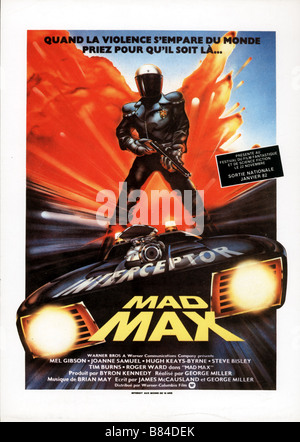 Mad Max Année : 1979 Réalisateur : George Miller l'Australie affiche de film (fr) Banque D'Images