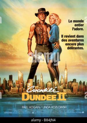 Crocodile Dundee II' 'Année : 1988 - Australie / USA Réalisateur : : John Cornell Paul Hogan, Linda Kozlowski Movie poster (Fr) Banque D'Images