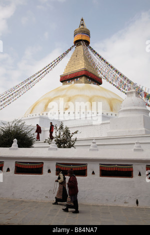 Bodnath stupa bouddhiste le plus grand au monde Banque D'Images