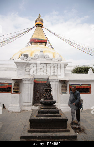 Bodnath stupa bouddhiste le plus grand au monde Banque D'Images