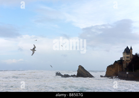 24 janvier 2009 tempête KLaus dans Villa Belza Biarritz Pays Basque France Banque D'Images