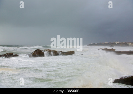 24 janvier 2009 tempête KLaus à Biarritz Pays Basque France Banque D'Images