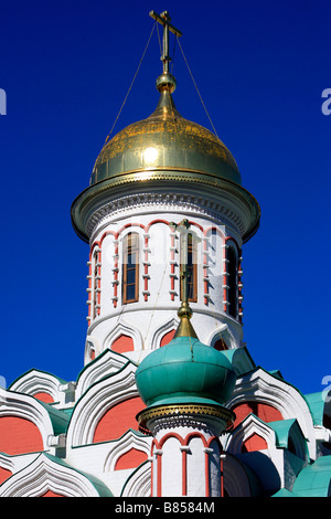 Détail de la cathédrale médiévale de Notre-Dame de Kazan à la place Rouge à Moscou, Russie Banque D'Images