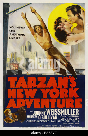 Tarzan's New York Adventure Année : 1942 USA Réalisation : Richard Thorpe Movie poster Banque D'Images