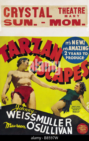 Tarzan Escapes Année : 1936 USA Réalisation : Richard Thorpe Movie poster Banque D'Images