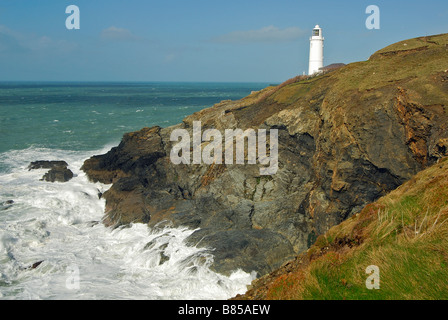 Leuchtturm Trevose Head Cornwall UK Banque D'Images