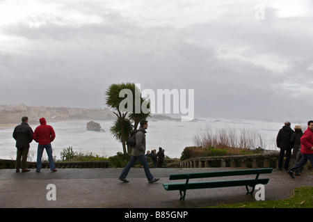 24 janvier 2009 tempête KLaus à Biarritz Pays Basque France Banque D'Images