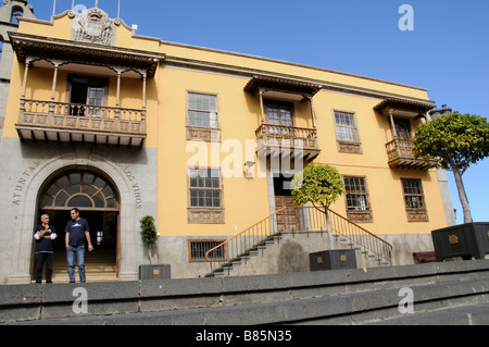 L'hôtel de ville de Icod de los Vinos Tenerife architecture typique des Canaries Banque D'Images