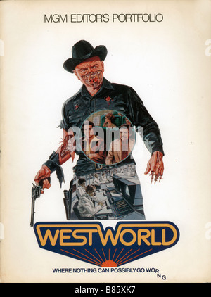 Westworld Année : 1973 - USA Yul Brynner Réalisateur : Michael Crichton affiche de film Banque D'Images