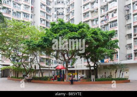Offres et demandes de logement moderne typique Hong Kong Banque D'Images