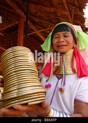 Pwakin-nyaw Kariang baidjan Karen Hill tribe dame en Thaïlande, Laos et de la Birmanie/du Myanmar Banque D'Images