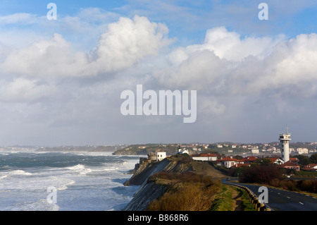 24 janvier 2009 tempête KLaus côte près de Socoa Pays Basque France Banque D'Images