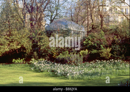 Jardin public de Batignolles à Paris Banque D'Images