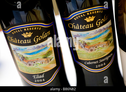 Bouteilles de vin Golan Israël Banque D'Images