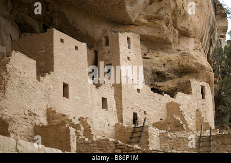 Ancestral Puebloan détail ruine Cliff Palace Mesa Verde National Park Colorado USA Banque D'Images