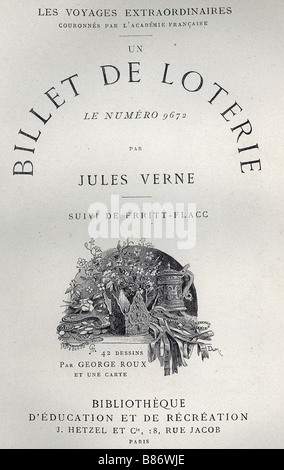 Jules Verne, Carnet d 'un billet de loterie' de 'Voyages Extraordinaires' Banque D'Images