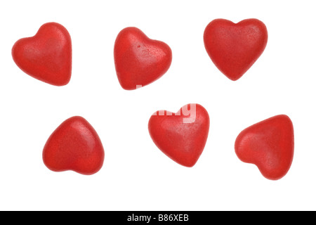 Bonbons Coeur Saint-valentin isolé sur fond blanc Banque D'Images