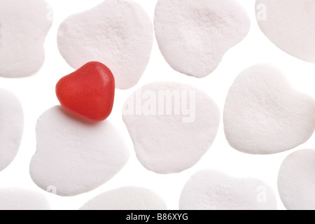 Bonbons Coeur Saint-valentin isolé sur fond blanc Banque D'Images