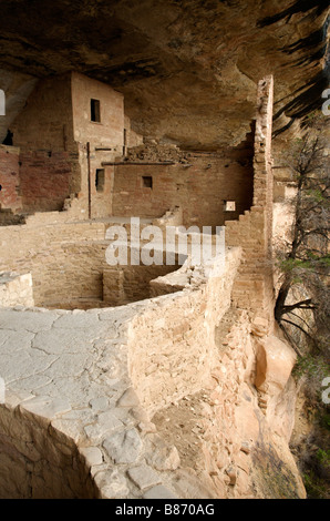 Balcon Chambre ancestral Puebloan ruine Mesa Verde National Park Colorado USA Banque D'Images