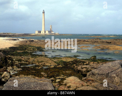 Basse Normandie : la pointe de Barfleur, vue du chemin côtier au sud du phare, en direction du nord Banque D'Images