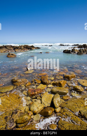Les roches les plus au sud du continent africain au Cap des aiguilles en Afrique du Sud Banque D'Images
