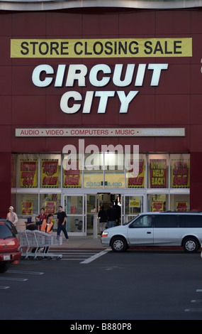 L'un des 567 magasins que les États-Unis deuxième plus grand détaillant d'électronique Circuit City ferme ses portes en 2009. Banque D'Images