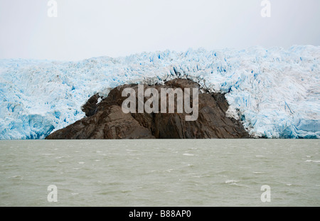 Gris glacier vue de Lago Grey, Torres del Paine, Chili Banque D'Images