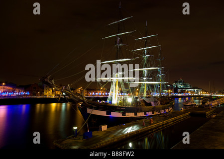 Jeanie Johnston trois mâts barque à voile, à Dublin, Irlande Banque D'Images