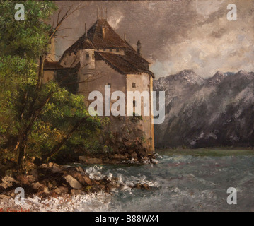 Gustave Courbet (le château de Chillon (1873) huile sur toile, Wallraf Richartz Museum et Fondation Corboud, Cologne, Allemagne Banque D'Images