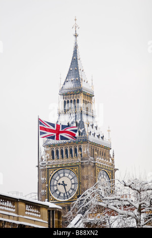 Big Ben en hiver Londres Banque D'Images